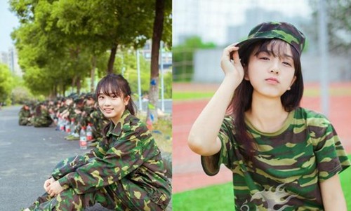 浙江高校軍訓女神