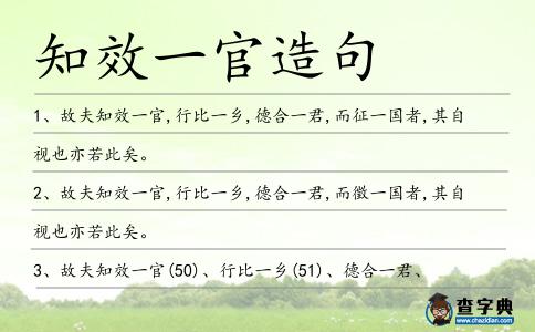 知效一官造句